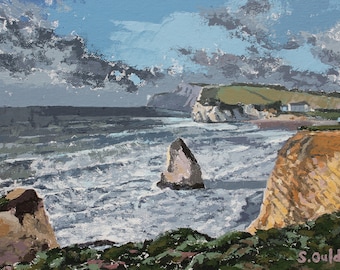 12" x 16" Seascape Print of Freshwater Bay, Isle of Wight by Sharon Ould