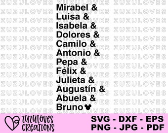 Encanto SVG, Inspired SVG, Pixar SVG, Casita Bundle svg, Madrigal Names cut file, Encanto Cricut, Encanto party, Encanto shirt, Mirabel