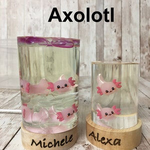 Personalized Axolotl and Gamer Axolotl night light personalized with your child's name