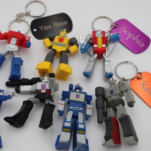 Personalized Transformers Backpack Tag, Bag Tag, daycare bag tag, lunchbox tag and Key Chain Personalized Free Shipping in the US.