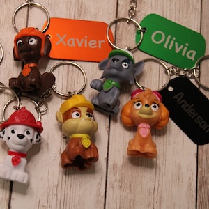 Personalized Paw Patrol Backpack Tag, Bag Tag, Lunchbox Tag and Key Chain Personalized Free Shipping in the US.