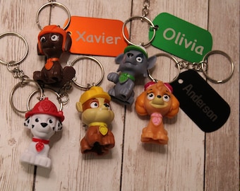 Personalized Paw Patrol with personalized tag for Bag, Backpack, Lunch bag, Diaper Bag