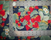 Large Red Strawberries Blossoms Runners Navy Blue Vintage OOP HTf The Kesslers Concord 17 Inches Long x 17 Inches Wide Please READ Listing