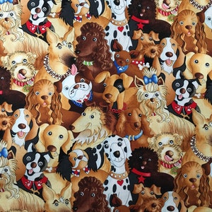 Dogs AKC HALf YARd Fun Packed Wearing Collars Kerchiefs Beagle Yorkie Poodle Please READ Listing OOP Lloyd and Barton Timeless Treasures