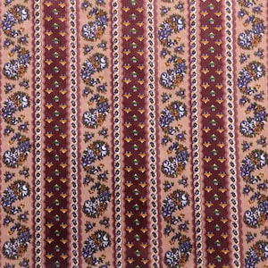 CORDUROY Paisley gestreept 17&quot; lang x 43&quot; breed bloemen paisley op mauve bloemen op donkerder mauve LEES aanbieding Vintage Small Wale