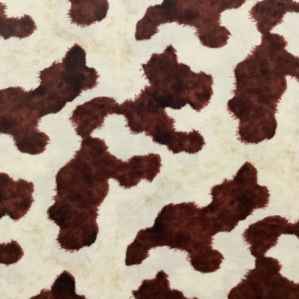 Brown Spots 17" Long x 43" Wide on Cream Brown and Cream Hide Spots Please READ Listing OOP HTf Morning Run Bonnie Marris Wilmington Prints