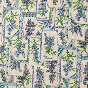 Bluebonnets VENDUTO da HALF YARd Sandyland Bluebonnet Patches su bianco sporco LAVATO LEGGI Descrizione Cotone senza marchio