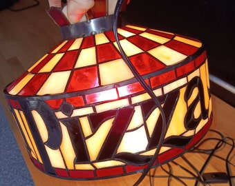 Pizza Hut tiffany vintage style stained glass lamp retro 12inch mini  FREE SHIPPING