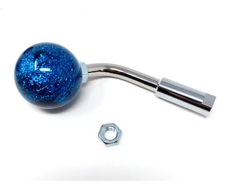 Blue metal flake Ball Swirl semi truck shift knob kenworth peterbilt. 1/2 x 13