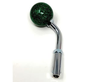 Green metal flake Ball Swirl semi truck shift knob kenworth peterbilt. 1/2 - 13