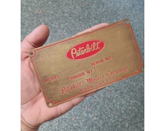 Vintage Peterbilt Motors Company Brass Plate 6" X 3"