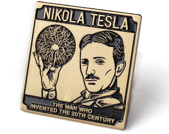 Nikola Tesla Electric Co Inventor New York Antique Solid Brass Pin