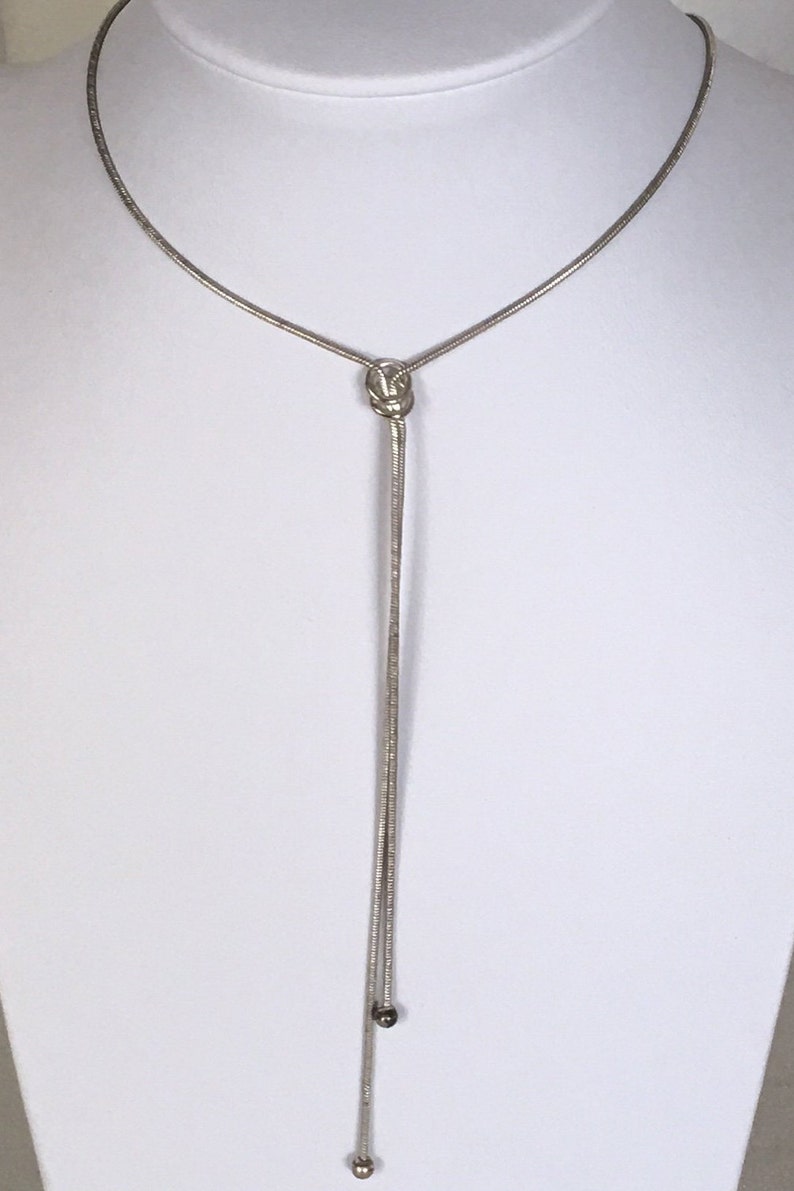 1165 Vintage neo silver box chain with knotted join leaving a drop of 4.5\u201d With FREE WORLDWIDE SHIPPING