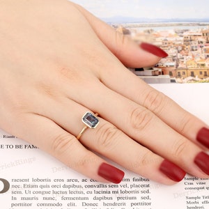 Farbe Andern Edelstein Ring 6x8mm Smaragd Geschnitten Etsy