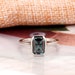 Color Changing Gemstone Ring, 6x8mm Emerald Cut Alexandrite Wedding Ring, 925 Sterling Silver Solitaire Promise Ring, Bezel Set Ring