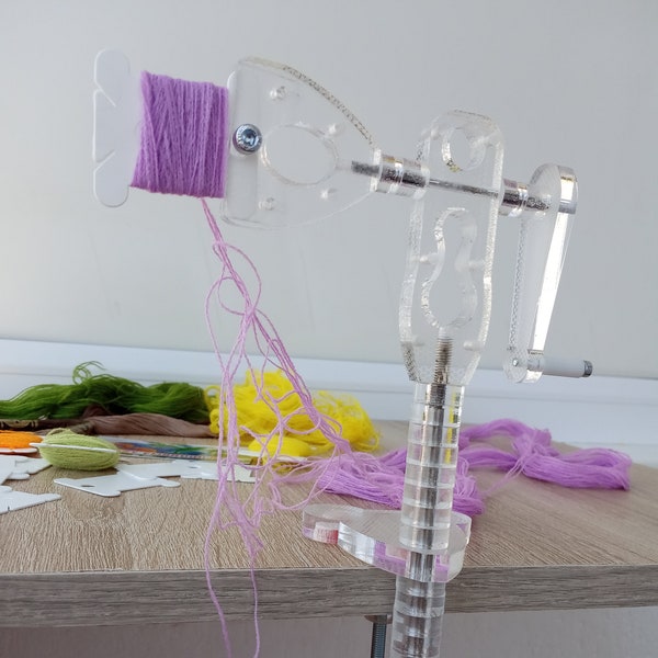 Big Bobbin Winder for Thread + 20 Plastic Bobbins, Spinning  Bobbin for Winding Embroidery Floss