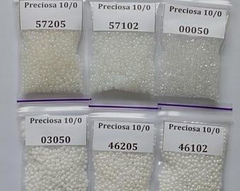 White Czech Seed Beads 10/0 Preciosa Ornella: DIY Jewelry Kit