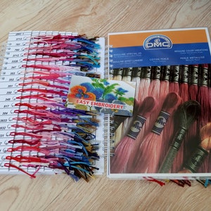 DMC Embroidery Floss Color Chart Real Thread 20cm Variations Samples 498 Colors Book Chart