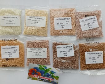 Czech Preciosa Seed Beads 10/0: Light Neutral Shades for Embroidery