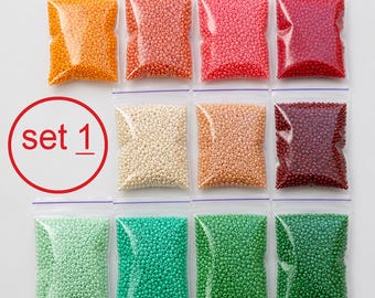 Preciosa Czech Seed Beads 10/0 Assortment, 11 Color Glass Bead Set, Jewelry Making Embroidery