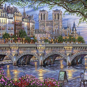 Bead embroidery kit picture Paris River Seine Needlepoint Beaded Stitching City series Beaded Pattern 3d embroidery kit