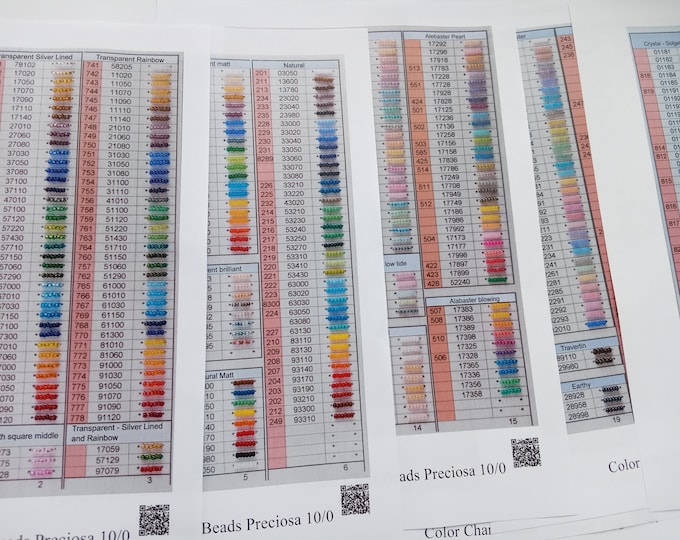 Bead List.pdf PDF Download Color Chart Beads Preciosa 10/0 Seed Beads Sample Color ...