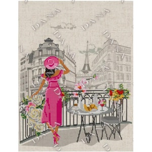 Eiffel Tower Beaded Embroidery Kit: Spring in Paris DIY Needlepoint