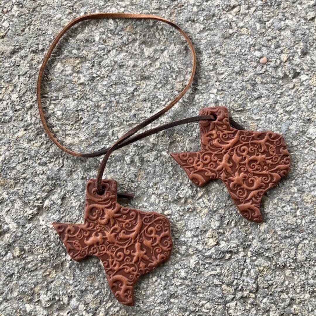 Double Scroll Texas Air Flair Leather Car Air Freshener Etsy