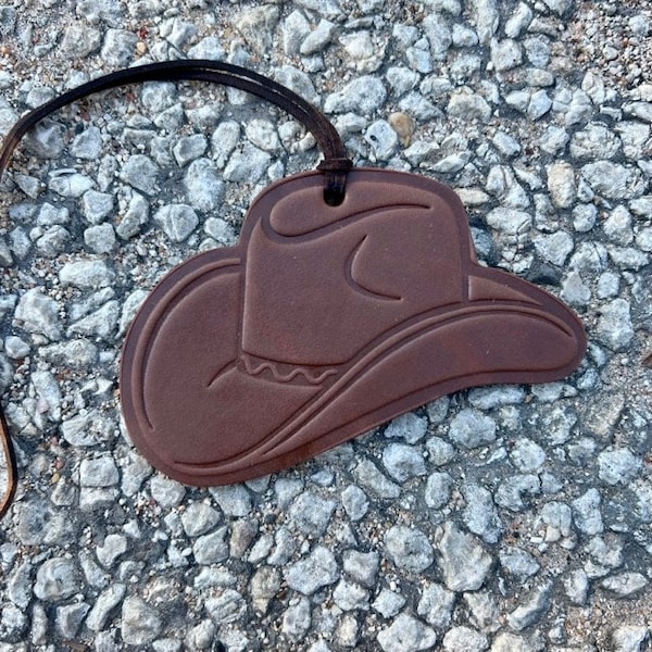 Cowboy Hat Air Flair Brown - Leather Air Freshener