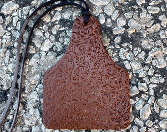Cow Tag Scroll Air Flair - Leather Car Air Freshener