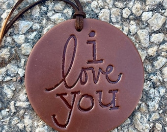 Round I Love You Air Flair - Leather Car Air Freshener