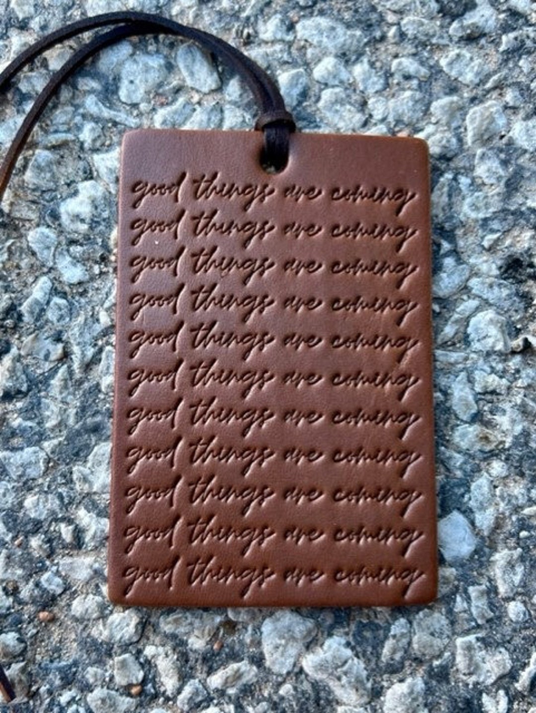 Good Things Are Coming Air Flair Leather Car Air Freshener Etsy