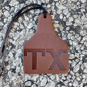 Cow Tag TX Brand Air Flair - Leather Car Air Freshener