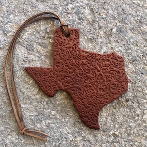 Tooled Texas Shaped Air Flaire -Leather Air Freshener