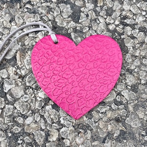 Cheetah Print Heart Air Flair - Leather Car Air Freshener