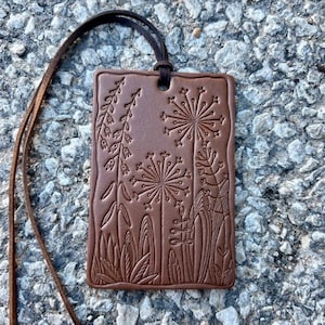 Rectangle Dandelion Air Flair - Leather Car Air Freshener