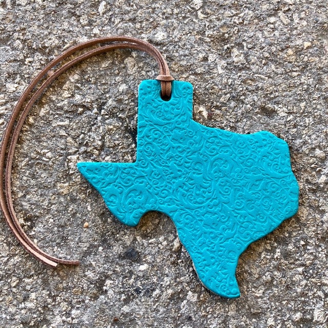 Tooled Texas Shaped Air Flaire leather Air Freshener Etsy