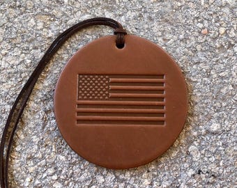 Old Glory Air Flair - Leather Car Air Freshener