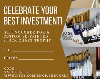 Custom Stock Market Trophy Voucher - 3D Printed Investment Gift