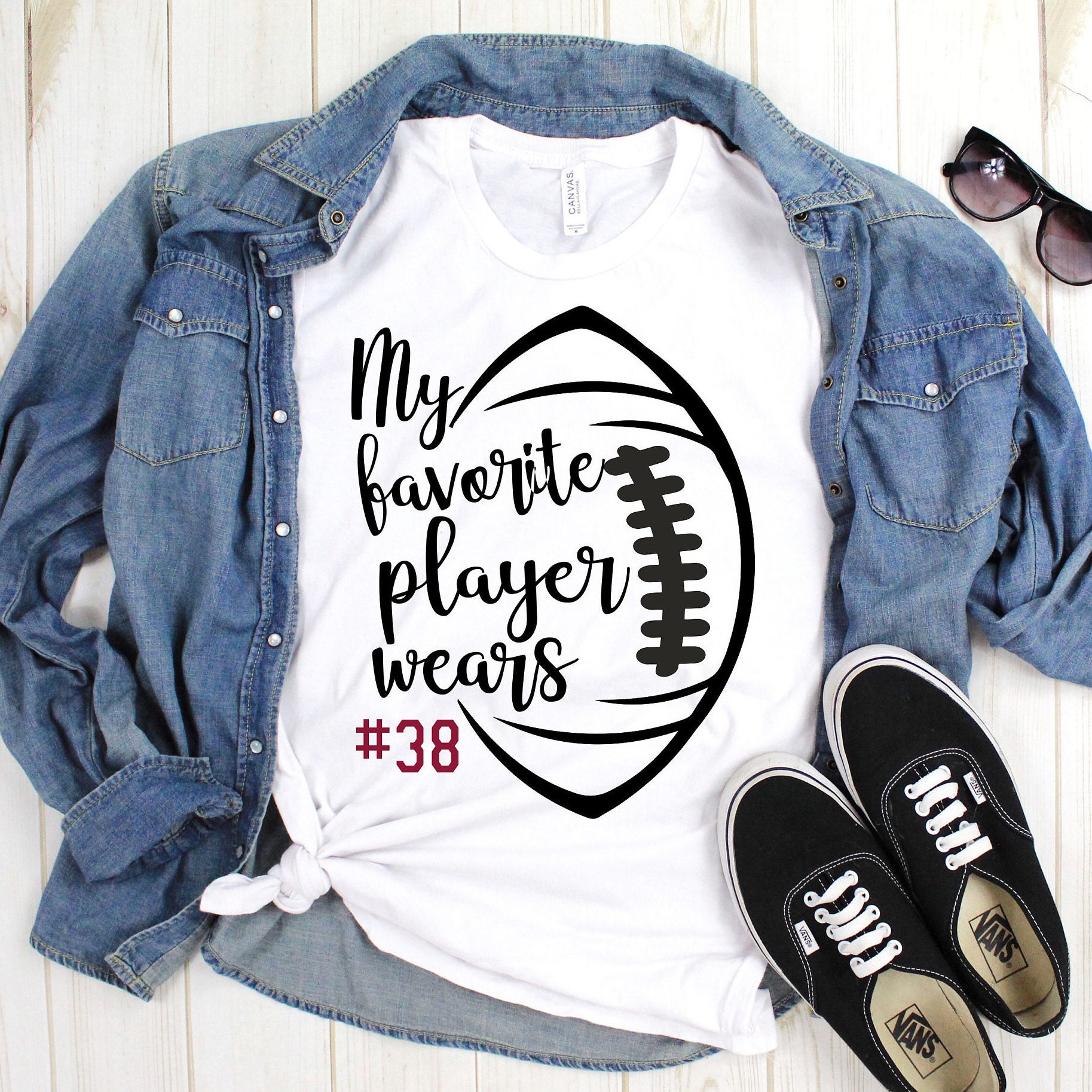 Football My Favorite Player Wears DIGITAL DOWNLOAD Ai Eps Png Dxf Svg