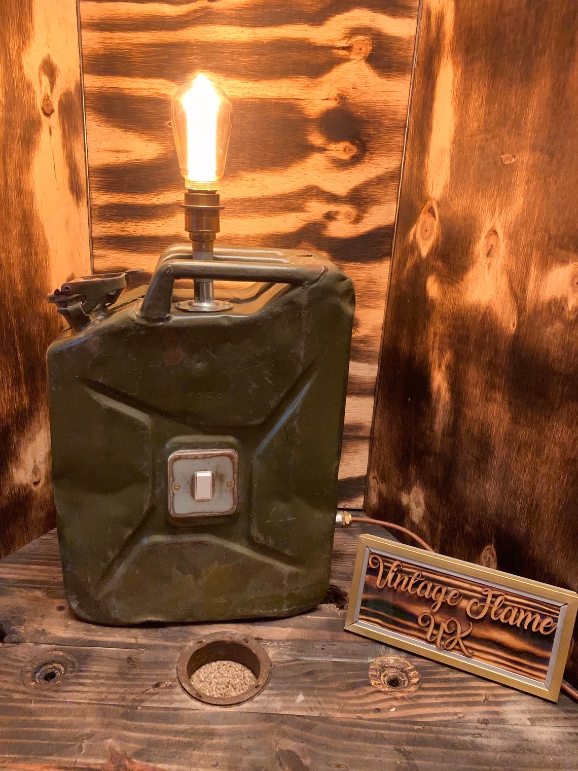 Reclaimed Retro Jerry Can Floor Lamp with Vintage Led Bulb Etsy