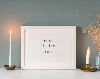 Download Free White Frame Stock Photo | Styled Frame Mockup | High Quality Stock Photography | A4, 12x8