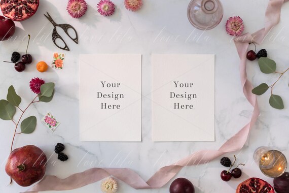 Portrait Wedding Stationery Mockup Front And Back Stationery