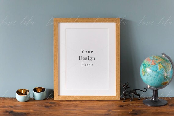 Wooden Frame With Mount Styled Photography Minimalist Frame