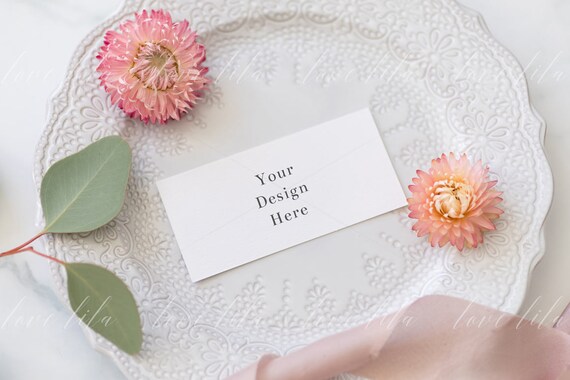 Download Free Business Card Mockup Wedding Place Card Mockup (PSD ...