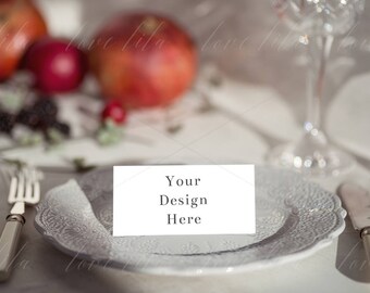 Download Free Styled Stock Photo | Place Cards Mockup | Wedding Mockups | Blank Table Place Card | White Card | Jpg + Png + Psd PSD Template