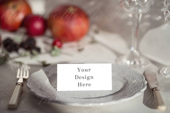 Styled Stock Photo Place Cards Mockup Wedding
