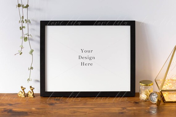 Stylish Frame Stock Black Frame Mockup Empty Stylish Frame Stock Black Frame Mockup Empty
