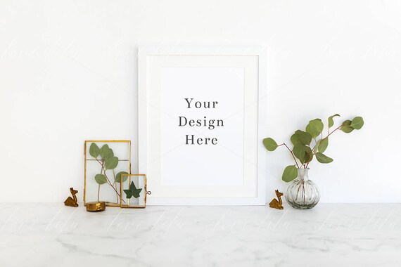 Minimalist Portrait Frame Mockup White Frame On Marble Minimalist Portrait Frame Mockup White Frame On Marble