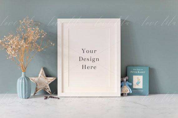 Simple Elegant White Frame Mockup Childs Room Mockup Simple Elegant White Frame Mockup Childs Room Mockup